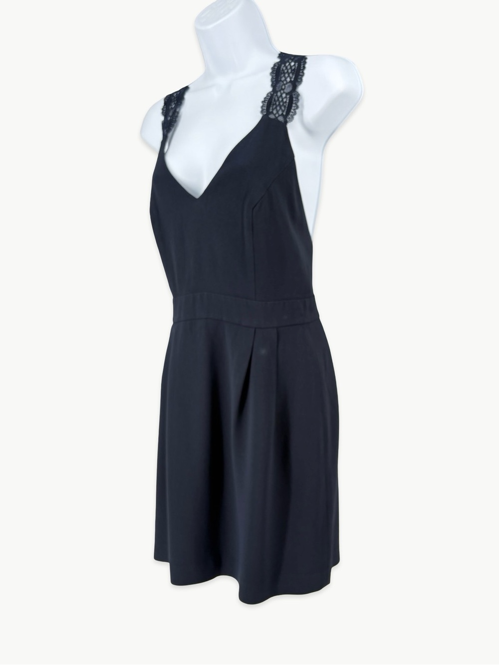 Sézane Ombeline Robe Open Back Mini Dress Size 36 (US 4) Marine Navy - Picture 7 of 13